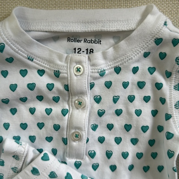 NEW Roller Rabbit Kids Hearts Pajamas Size 12-18 Months - Picture 6 of 9